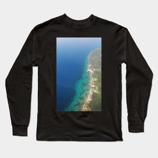 Bird's eye view of the coast Long Sleeve T-Shirt by SBdesisketch